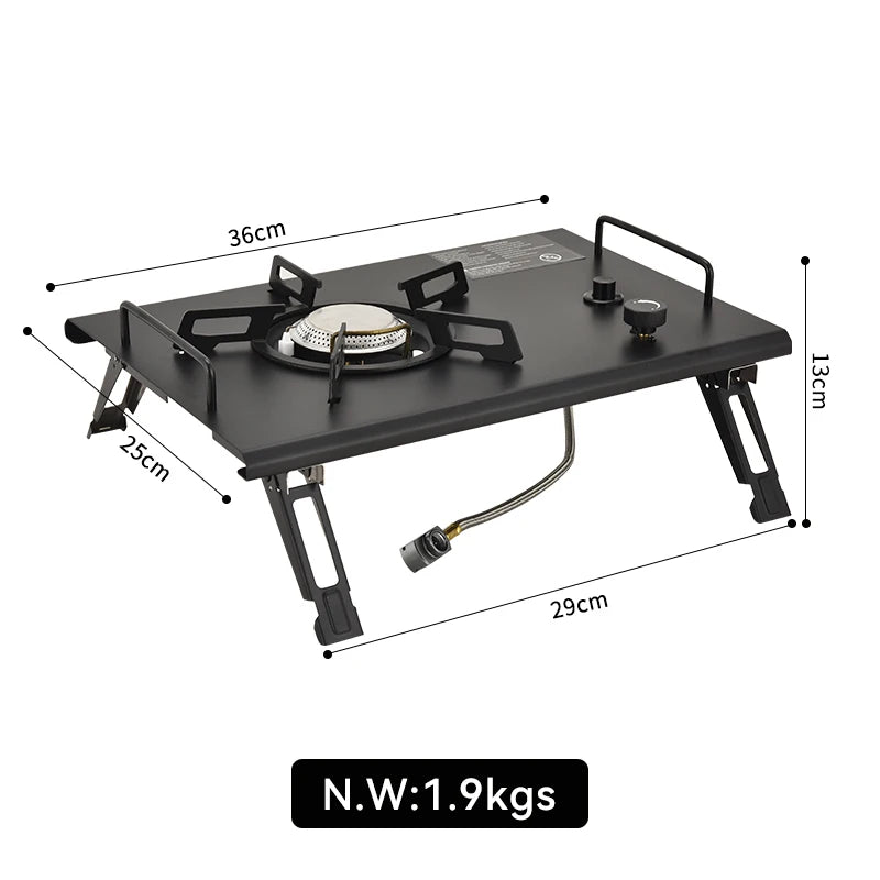 Pandatour Camping Outdoor IGT Table Gas Stove Wood Grain | SAMAG