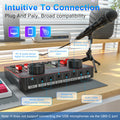 Tenlamp Podcast Equipment Bundle, All-in-One Audio Interface DJ Mixer with 2 Condenser Microphones, Recording Studio Kit Live Sound Card for Singing Broadcast, Live Streaming, Gaming for PC Smartphone Laptop Computer Vlog Rec