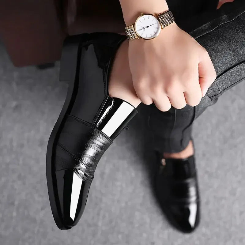 Men's Formal Shoes Official Business Social Shoe Male Leather Casual Office Low Price Elegant and Classic Italian 2025 Style 39