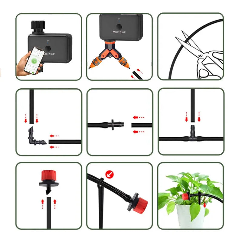 30-10m Garden Dual-band WiFi Timer Irrigation Set Supports Intelligent Voice Function APP Control Lawn Automatic Watering System