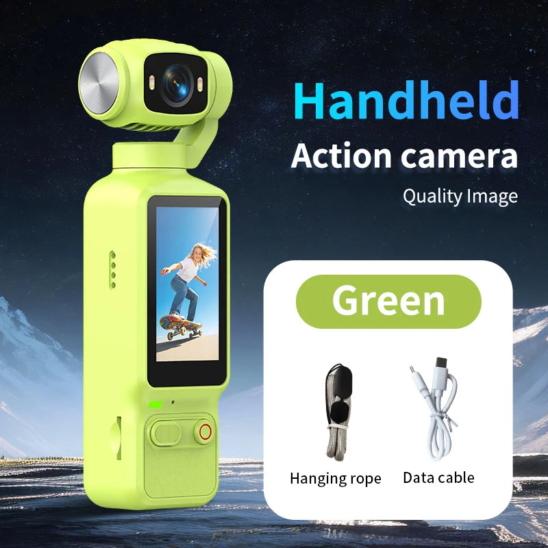 HD 4K Action Camera 180 Degree Rotatable For Vlog YouTube Tiktok Girls Record Life Video Recording Entry Portable Action Camera