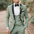Elegant Light Green Formal Wedding Men Suit Groom Tuxedo Prom Slim Fit Blazer Hombre High Quality Custom 3 Piece Costume Homme