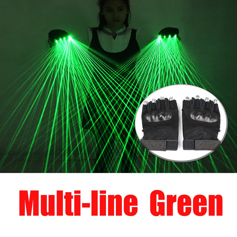 Multi - Line Green Laser Gloves LED Lazer Mitten Ray Rave - View 7 | SAMAG