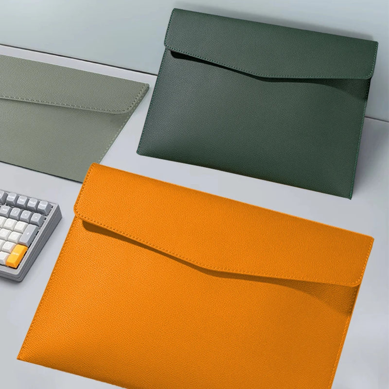 A4 Leather File Folder Data Package Document Bag Fashion Briefcase Data Contract Bill File Bag School Office Supplies