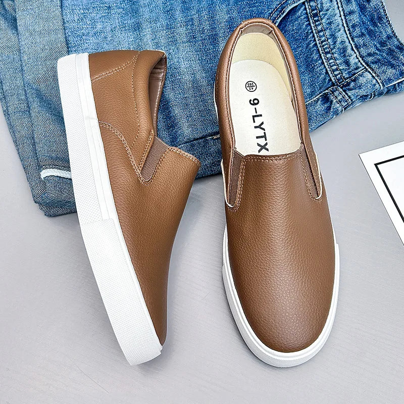 Men's Casual Shoes Grey Brown Flat Bottomed Casual Board Shoes Mens Loafers Man Shoes Casual Sneakers Men