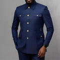 Men's 2-Piece Formal Suit, Utility Style, Golden Buttons, Suit + Trousers Combination, Fashionable Business Use