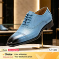 Men's lace up genuine leather business dress shoes, fashionable plus size men's shoes, workplace wedding shoes