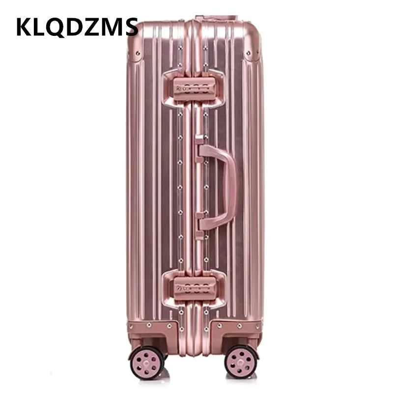 KLQDZMS Cabin Suitcase Full Aluminum Magnesium Alloy Boarding Box 20"24"26"29 Inch Large Capacity Trolley Case Business Luggage