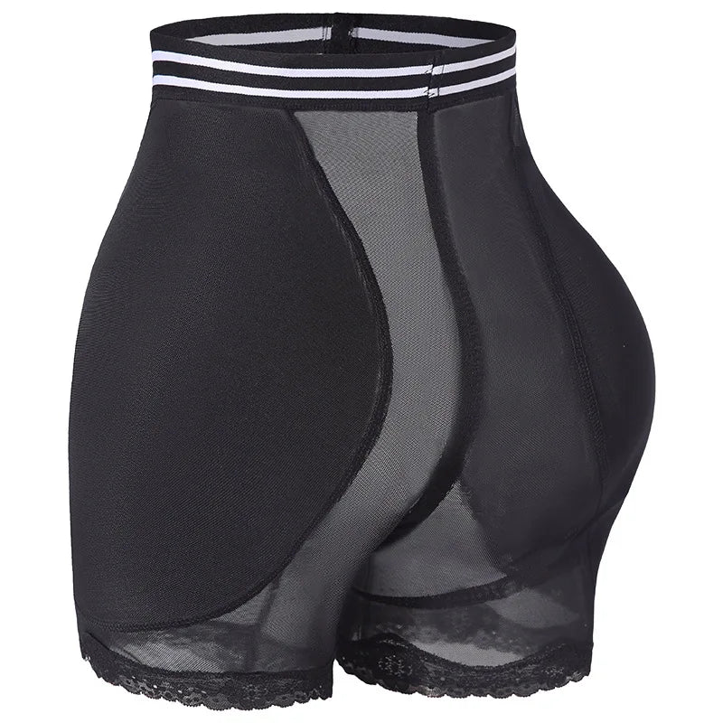 Body Shaper Women Shapewear Panties Removable Hip Pads Breathable Mesh Lace Hem Butt Lifting Underwear Daily Office Wear