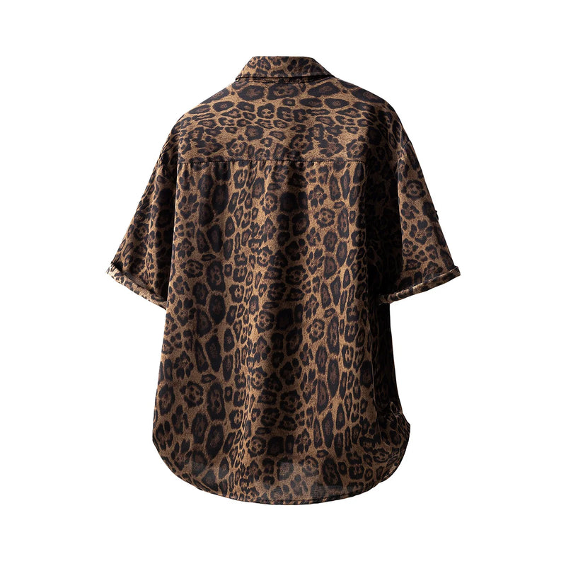 Summer Leopard Print Short-Sleeved Shorts Suit Men'S | SAMAG