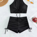Summer Black Swimsuits Tankini Set Female Swimwear Sports | SAMAG