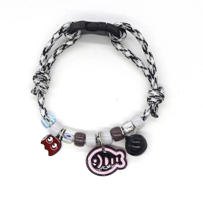 Fashion Colorful Pet Braided with Bells Cat Neck Chain Adjustable Cat Puppy Collar Chihuahua