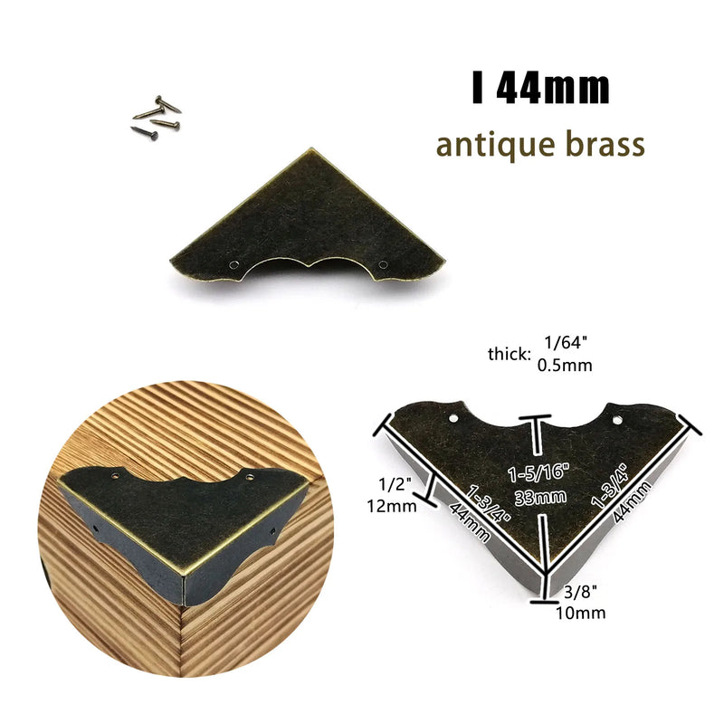 12pcs Decor Corner Protector Cover for Jewelry Chest Wine Gift Box Wooden Case Suitcase Antique Brass Bronze Golden Silver DIY