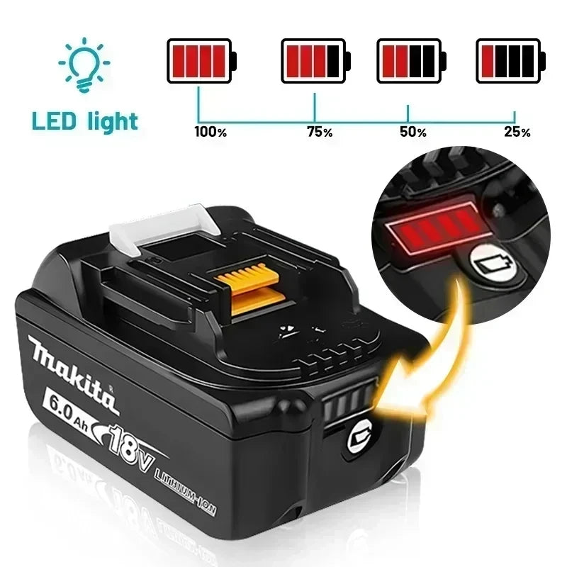 Original Makita 18V Battery 6AH Is Used for Replacing Lithium Batteries in Makita BL1840BL1830b BL1850b BL1850BL1860BL1815.