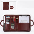 Leather Portfolio Professional Business Padfolio-  Notefolio Premium  Organizer with Card Holder, Writing Pad and File Folders