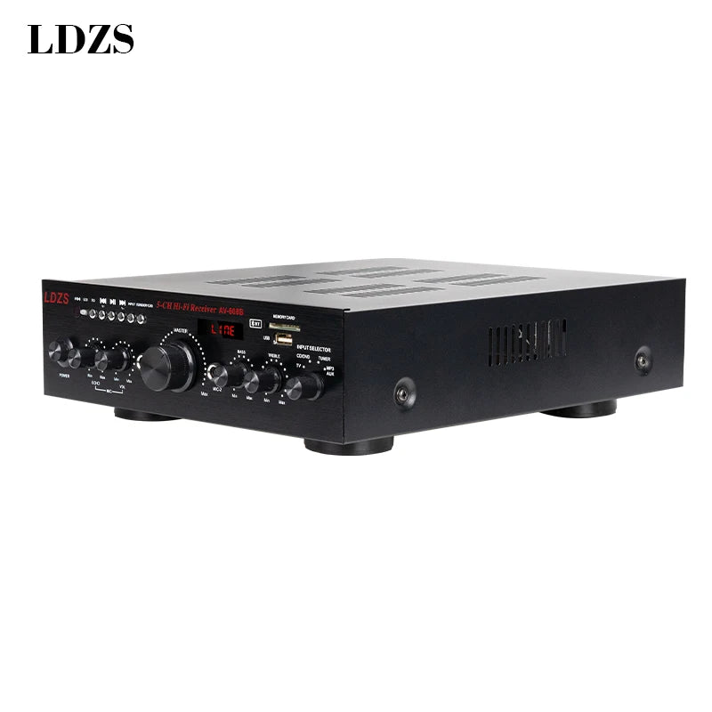 1000W Home Power Amplifier 5.0 Channel Bluetooth 5.0 Mini Hifi Digital Stereo Sound Amplifier Support FM USB SD Mic input