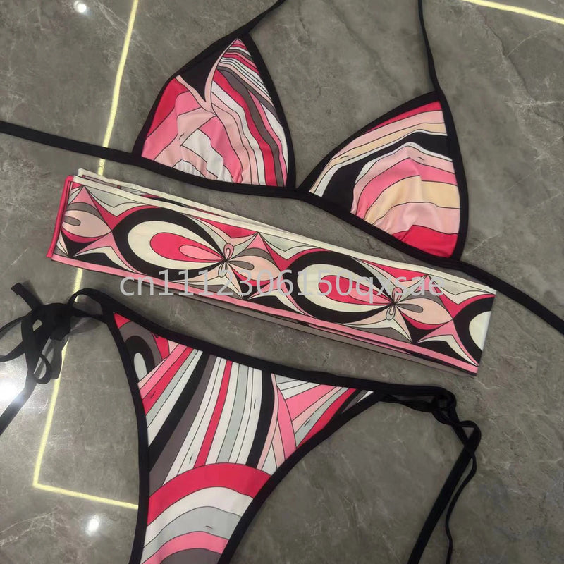 Women's Scarf Swimsuits with Letter Signature Logo Lady | SAMAG