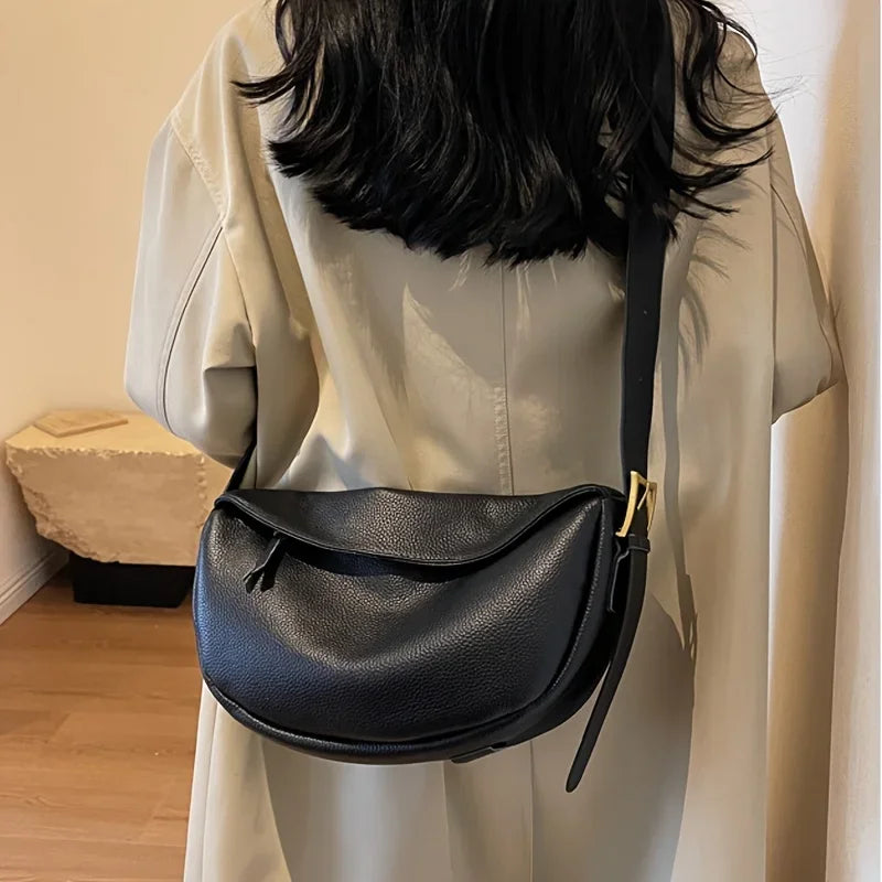 2026 Vintage Soft Leather Dumpling Bag For Women All-Match Multiway Shoulder Crossbody Hobo Purse Adjustable Strap Daily Commute Handbag
