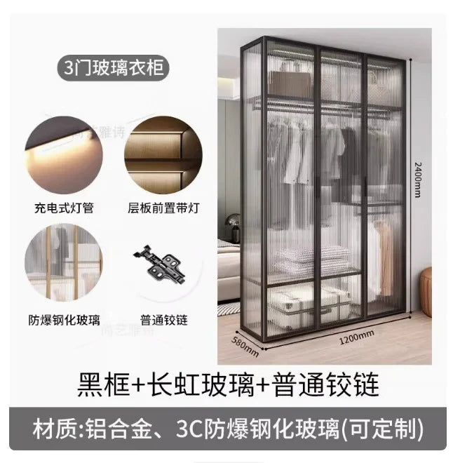 Living Room Bedroom Closet Storage Clothes Cupboard System Wardrobe Display Modern Minimalist Guarda Roupa Trendy Furniture