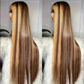 Highlight Wigs Colored Straight Lace Front Human Hair Wigs For Women Honey Blonde Straight 13x4 Hd Lace Frontal Wigs Human Hair