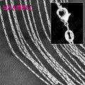 10PCS Wholesale Pure 925 Sterling Silver Charm Link Chain Necklace Jewelry with Strong Smooth Lobster Clasps 16-30 Inches