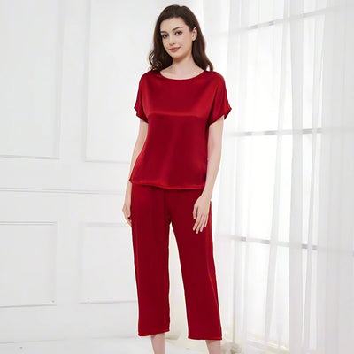 Pajama Set for Women Capri Pants Short Sleeve Top 19 | SAMAG