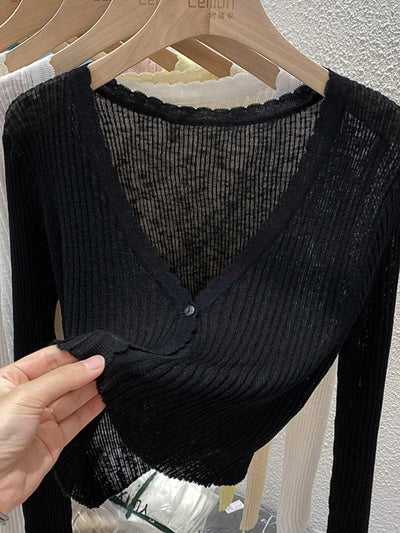 Summer Short Ice Silk Knitted Sun Protection Cardigan | SAMAG