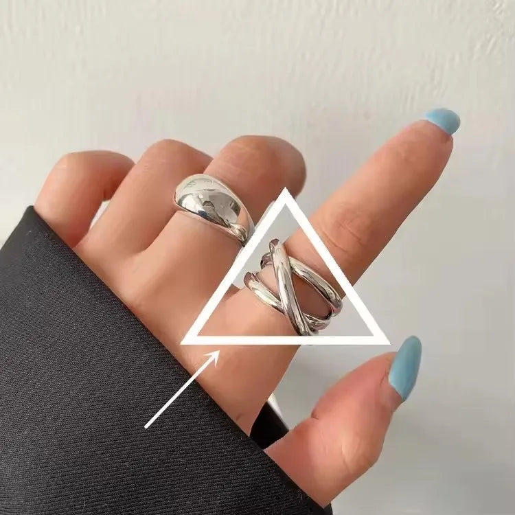 VENTFILLE 925 Sterling Silver Geometric Multilayer Round | SAMAG