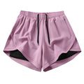 Summer Women's Running Pants Fitness Breathable Casual Shorts Three-in-One False Two-Piece XL Size Outdoor Long Running Pants