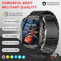 2025 New Military Grade Smart Watch Men 1.96" AMOLED Screen 5ATM Waterproof Simming Sports Fitness Tracker BT Call Smartwatches