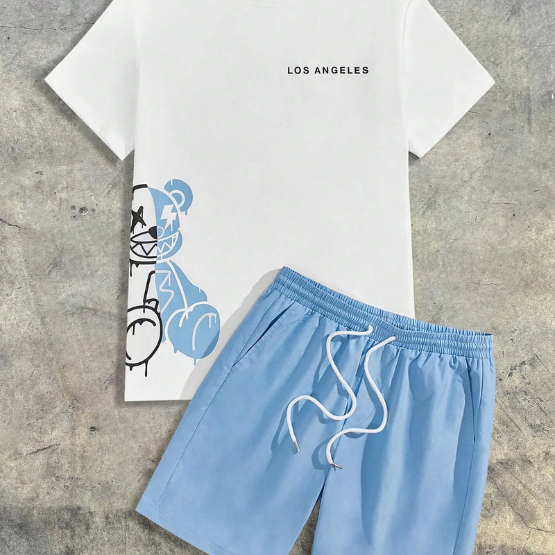 Summer Men's Suit with Bear Print Breathable Lightweight | SAMAG