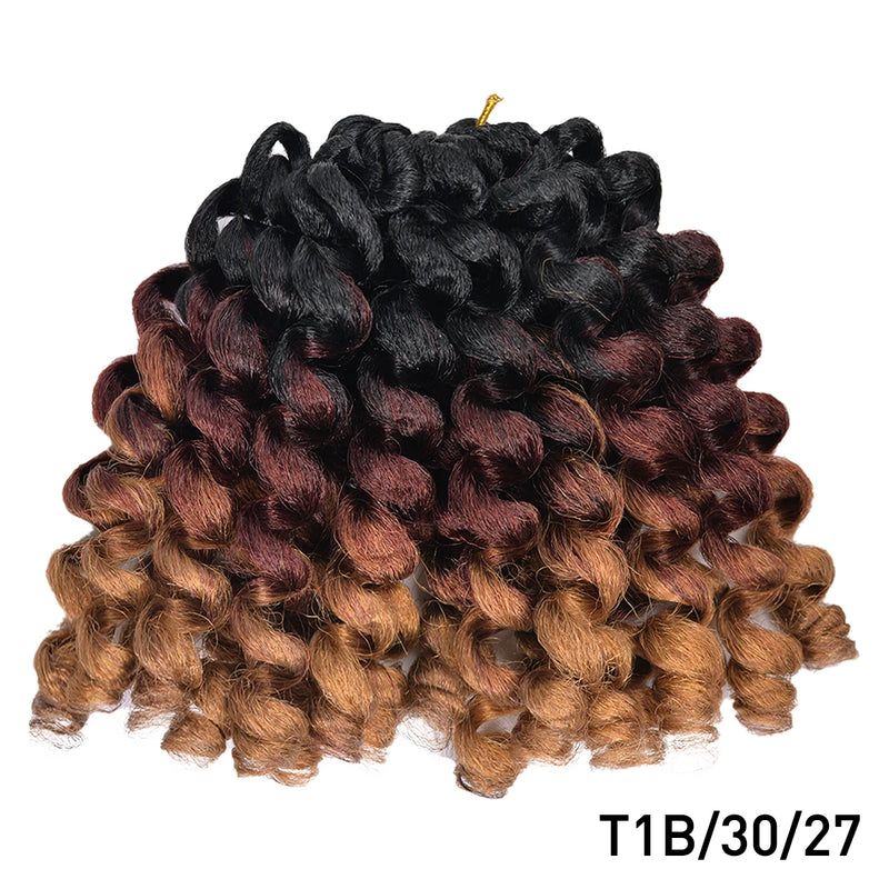 Ombre Braiding Hair Jumpy Wand Curl Crochet Braids Synthetic Crochet Hair Extension for Black Women Jamaican Bounce Curly Hair