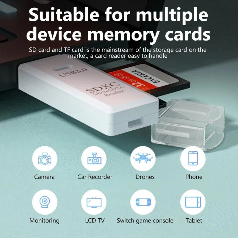 2 in 1 SD TF Card Memory Card Reader USB 3.0 /USB 2.0 Card Reader High Speed Smart Card reader Adapter For PC Laptop Accessories