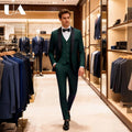 ULBYANRY Mens 3-Piece Suit Set (Jacket Vest Pants) Formal Business Tuxedo XXS-7XL Tailored Party Prom Wedding Suits