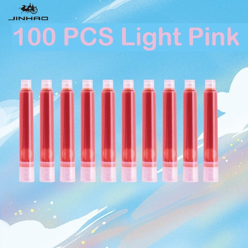 500/12 PCS JINHAO 12 Colors 3.4mm Non carbon Fountain Pen Ink Universal Sac Cartridges Refills School Office Supplies Stationery