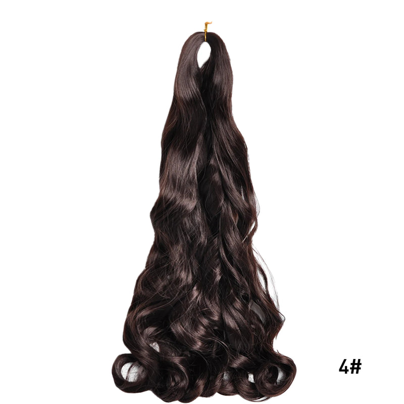Loose Wave Braiding Hair Extensions 24" Synthetic Spiral Curls Braids Hair Pre Stretched Bouncy Braid French Curls Braiding Hair