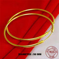 Senlissi - 18k Gold Plated Hoop Earrings For Women 925 Sterling Silver 2.0mm Fashion Rings Rose Cерьги - Visuel 7 | SAMAG