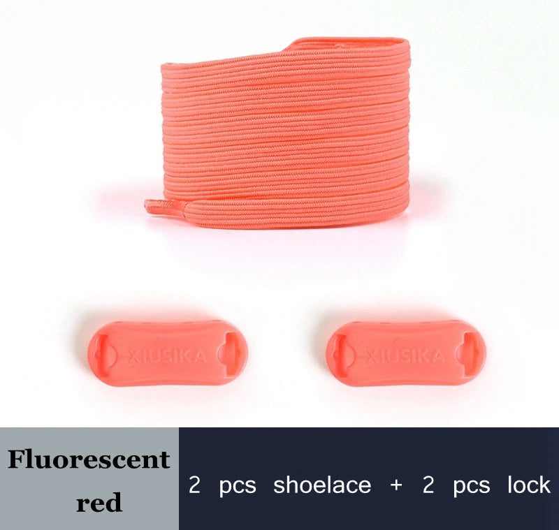 1 Pair No Tie Shoe Laces Elastic Laces for Sneakers Flat Shoelaces Without Ties Shoelace with Lock for Kids Adult Shoestrings