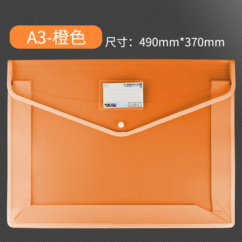 A3 Extra Large Document Bag Snap Button Bag 8k Drawing Paper Simple Data File Painting Work Storage Bag Large Information Bag