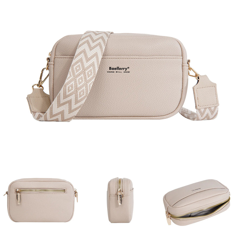 Solid Color Large Capacity Zipper Mobile Phone Bag Ladies Multifunctional Shoulder Crossbody Bag Fashion Casual Small Square Bag