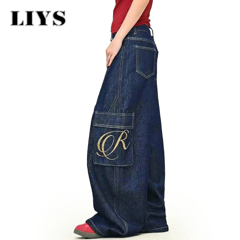 Autumn Men's Korean Retro Loose Machete Wide Leg Jeans | SAMAG