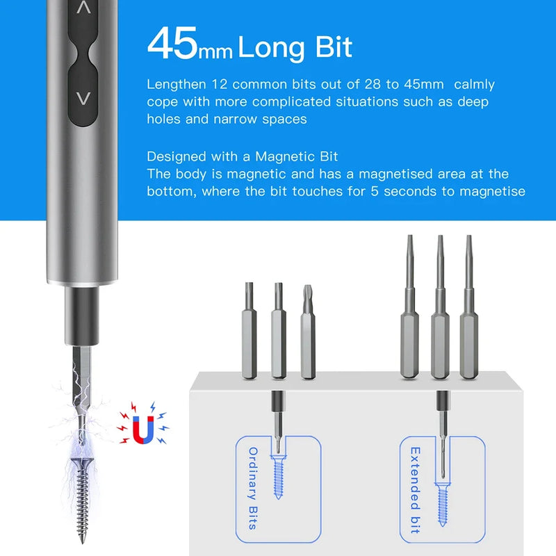 62/6 in 1 Precision Electric Screwdriver Set Power Tool Kits Rechargeable Wireless Mini Small Bits for - View 4 | SAMAG
