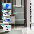 Windowless Swamp Cooler Fan Humidifier 3 Modes 3 Speeds 2 Ice Boxes 7.5h Timer Quiet Portable Bedroom Living Room Office Custom