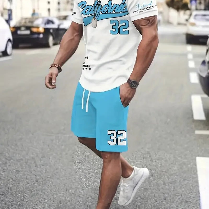The summer new men's set features street fashion casual comfort softness breathability and 3D digital - View 6 | SAMAG