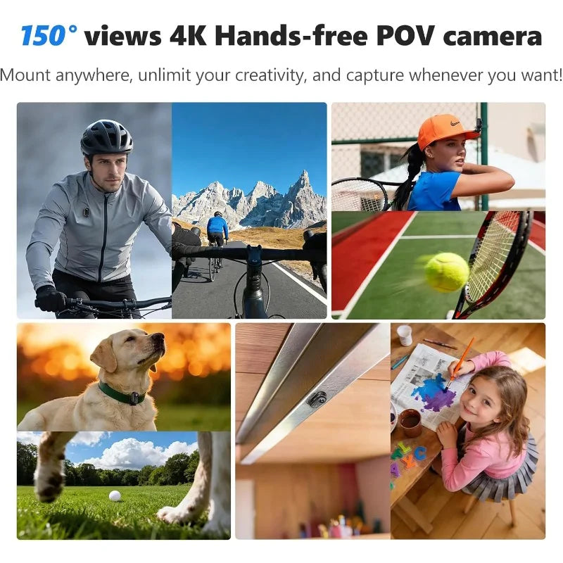 4K HD Motorcycle Mini Camera Magnetic 6-axis EIS Wifi Thumb Camera Waterproof Sport Cam with Charging Case Video Record Viipulse