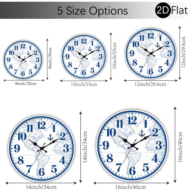 World Map Pattern Clock Suitable for Home And College Decor Unique Wall Art Timepiece