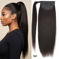 Straight Human Hair Ponytail Wrap Around Horsetail Clips-In Brazilian Remy Hair Ponytail Wig 120g