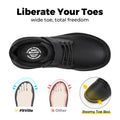 FitVille Men'S Diabetic Shoes Wide Width Leather Oxford Dress Walking Shoe Hook And Loop Orthopedic Sneakers For Swollen Foot