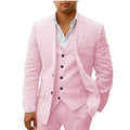 3 piece Linen Summer Men Suits for Wedding Groom Tuxedos 2026 Casual Beach Custom Man Suit Set Jacket Vest with Pants Man Fahion