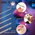 200/100/50PCS Piercing Needles Surgical Steel Disposable Body Piercing Needles E.O.Gas Sterilized Permanent Makeup Tattoo Needle